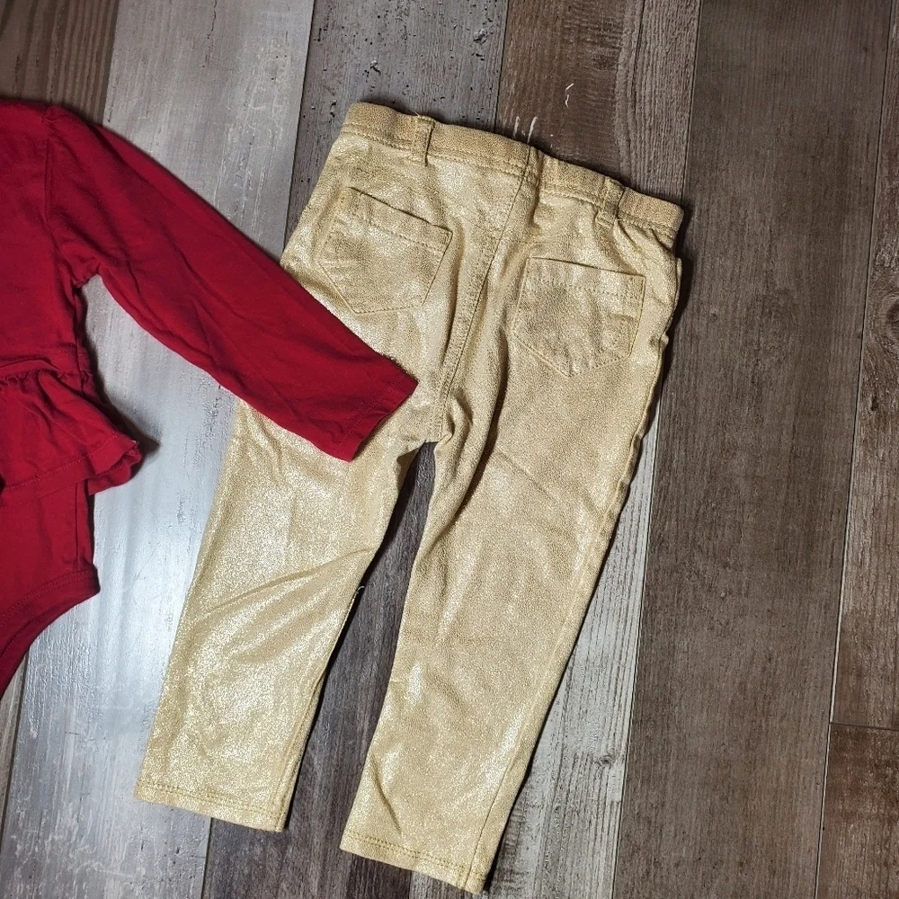 Garanimals Maroon And Gold Baby Toddler Girl Outfit Size 24M NWOT